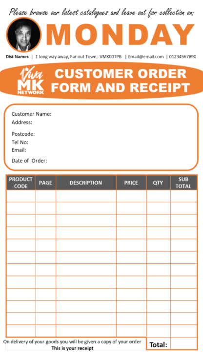 Order forms with customised day slip attached - Image 2