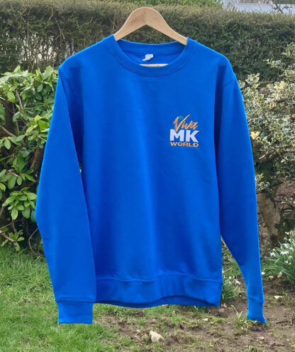 Branded Sweatshirt Sapphire Blue with Viva MK  World Logo