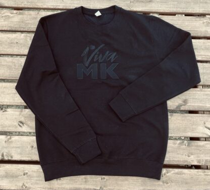 Branded Sweatshirt Black with Viva MK  in Black Stitching