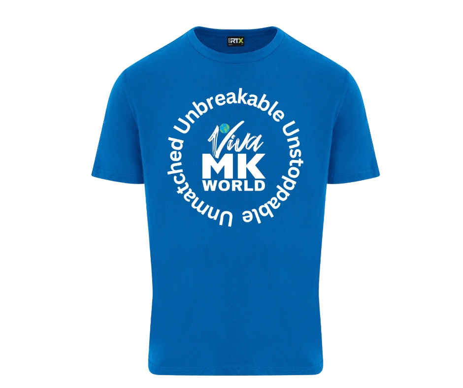 Sapphire Blue  VivaMK Branded Tshirt - Unbreakable Unstoppable Unmatched